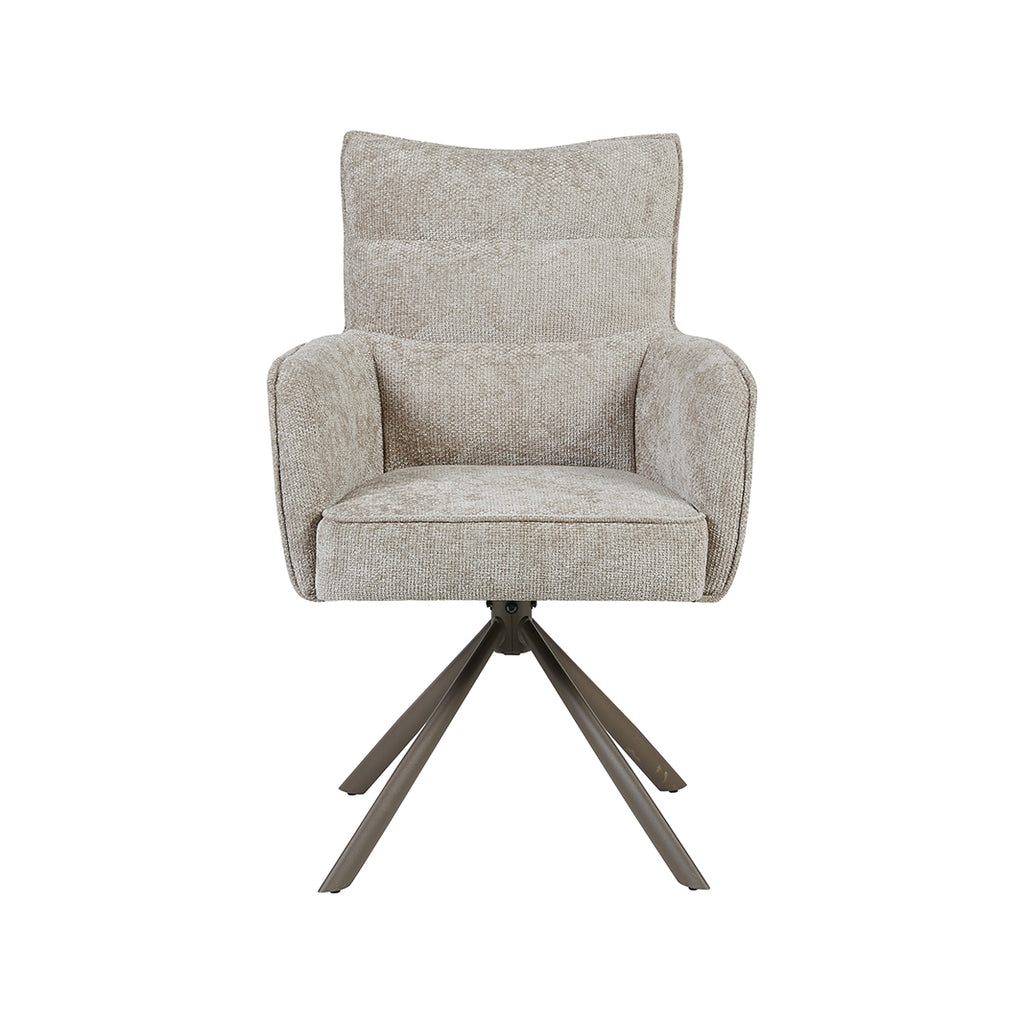 Eetkamerstoel Dubai - Naturel - Haga - Brons Metalen Frame