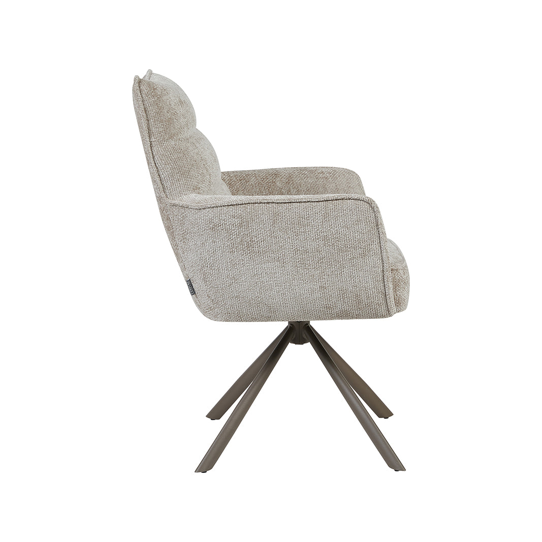 Eetkamerstoel Dubai - Naturel - Haga - Brons Metalen Frame