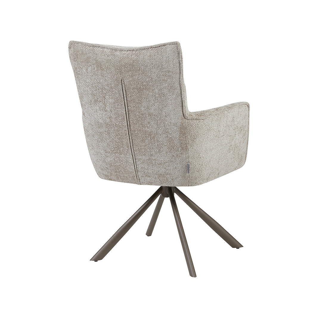 Eetkamerstoel Dubai - Naturel - Haga - Brons Metalen Frame