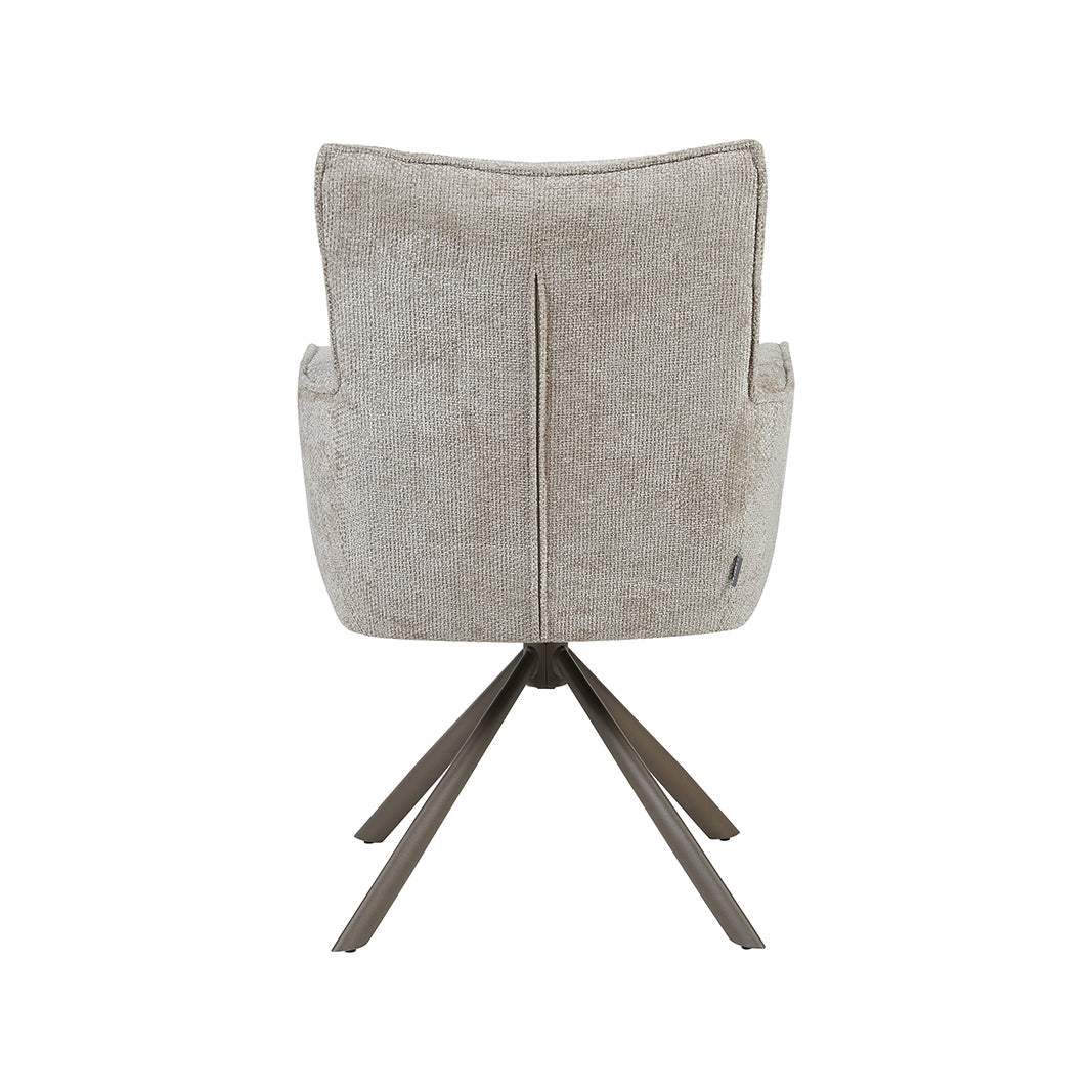 Eetkamerstoel Dubai - Naturel - Haga - Brons Metalen Frame