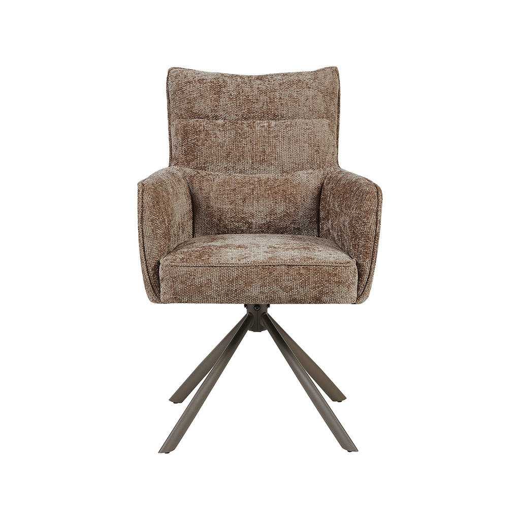 Eetkamerstoel Dubai - Taupe - Haga - Brons Metalen Frame