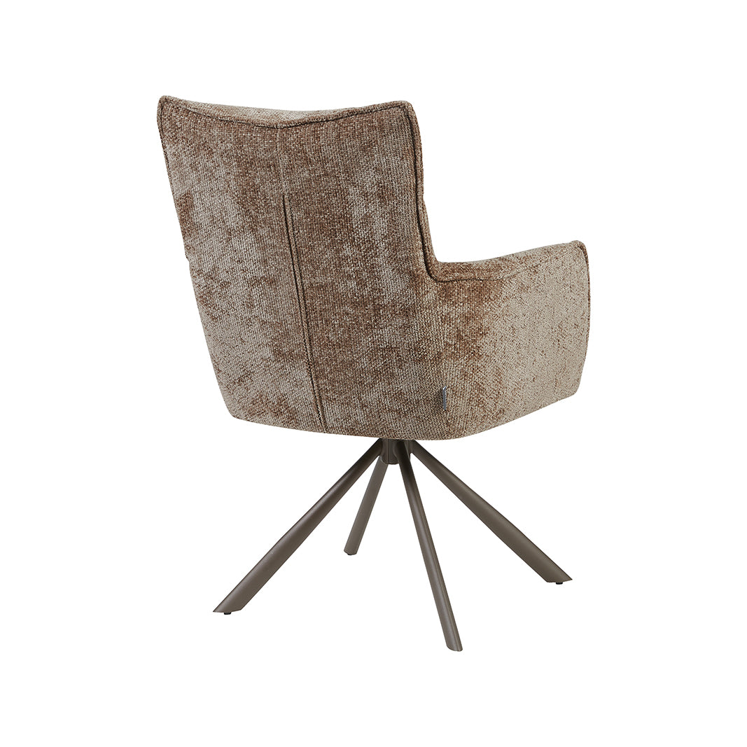 Eetkamerstoel Dubai - Taupe - Haga - Brons Metalen Frame