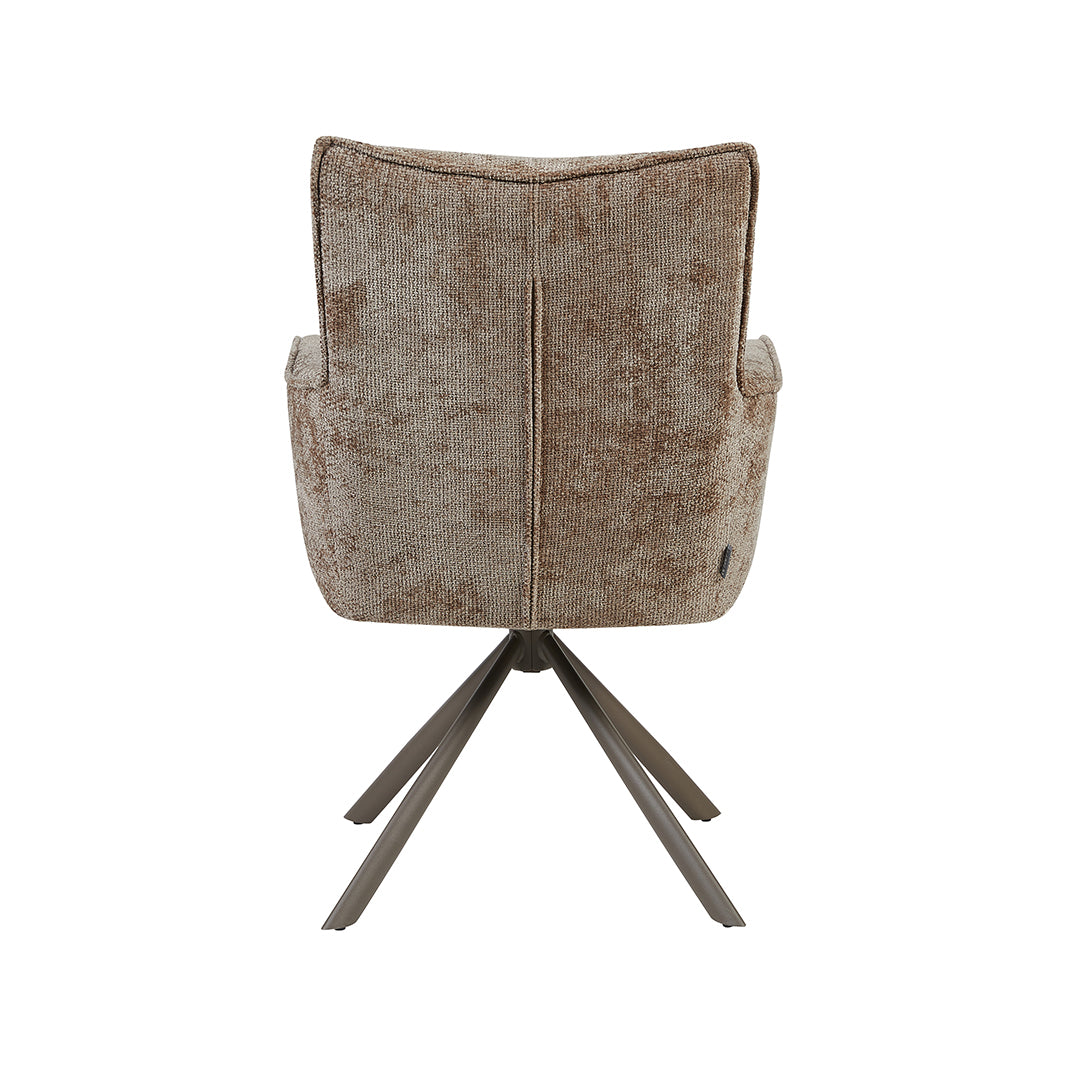 Eetkamerstoel Dubai - Taupe - Haga - Brons Metalen Frame