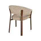 Eetkamerstoel Sato - Beige - Geweven - Walnoot Houten Frame