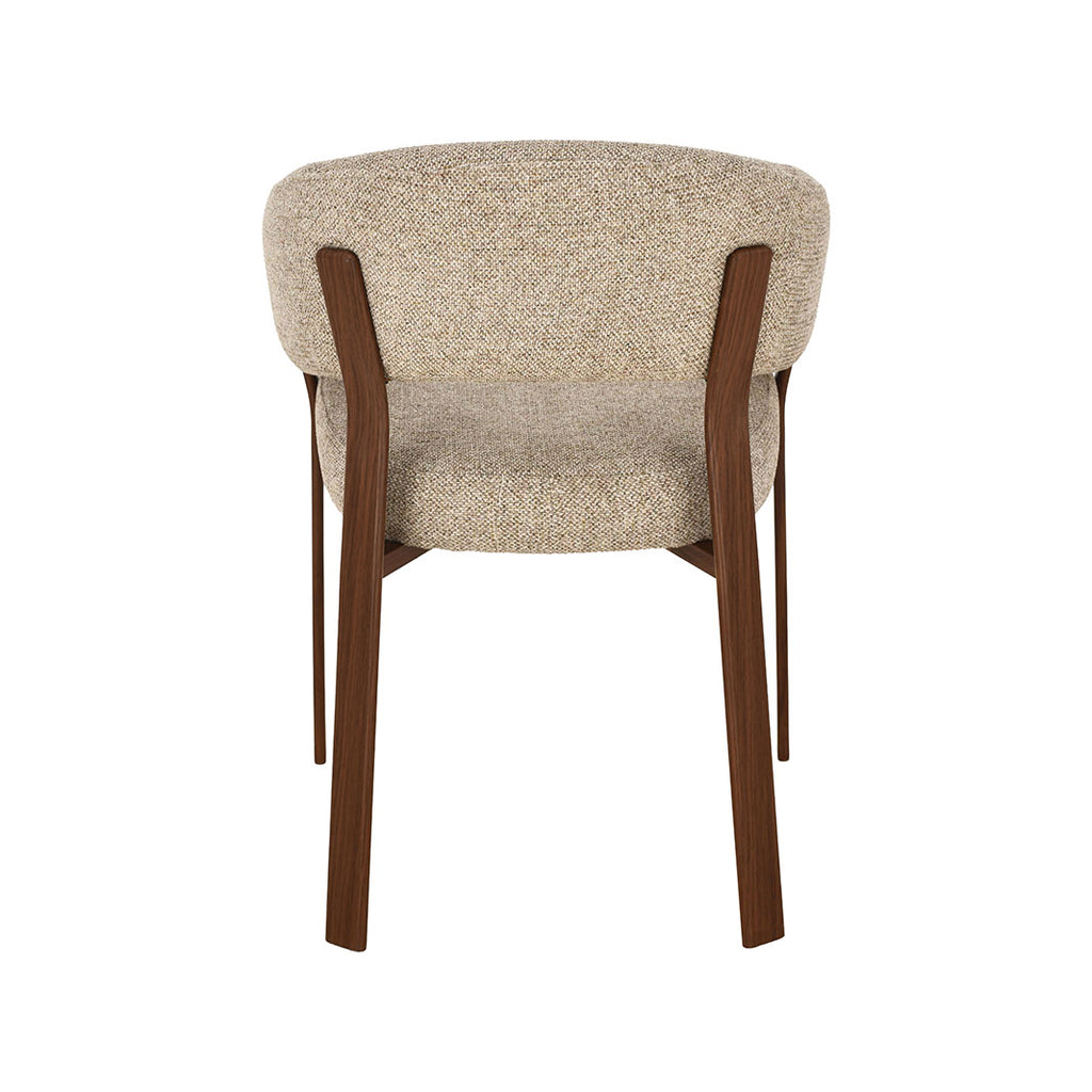 Eetkamerstoel Sato - Beige - Geweven - Walnoot Houten Frame