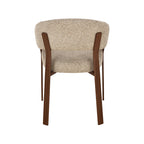 Eetkamerstoel Sato - Beige - Geweven - Walnoot Houten Frame