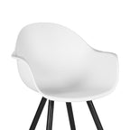 Eetkamerstoel Luca - Wit - PP - Zwart Metalen Frame