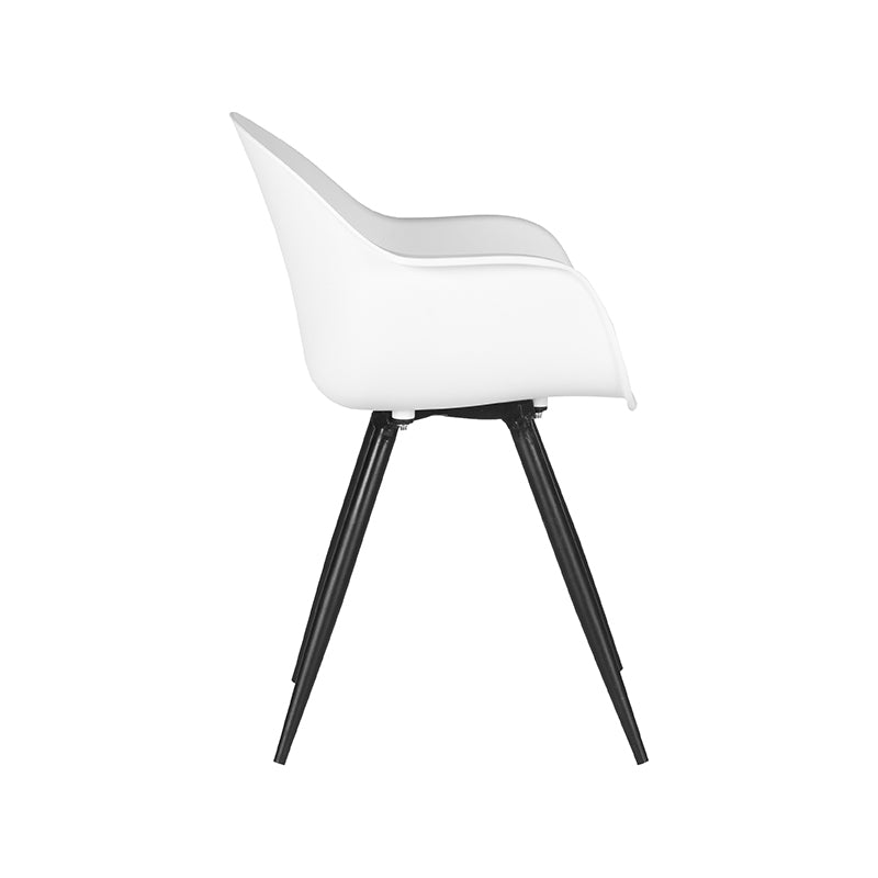Eetkamerstoel Luca - Wit - PP - Zwart Metalen Frame