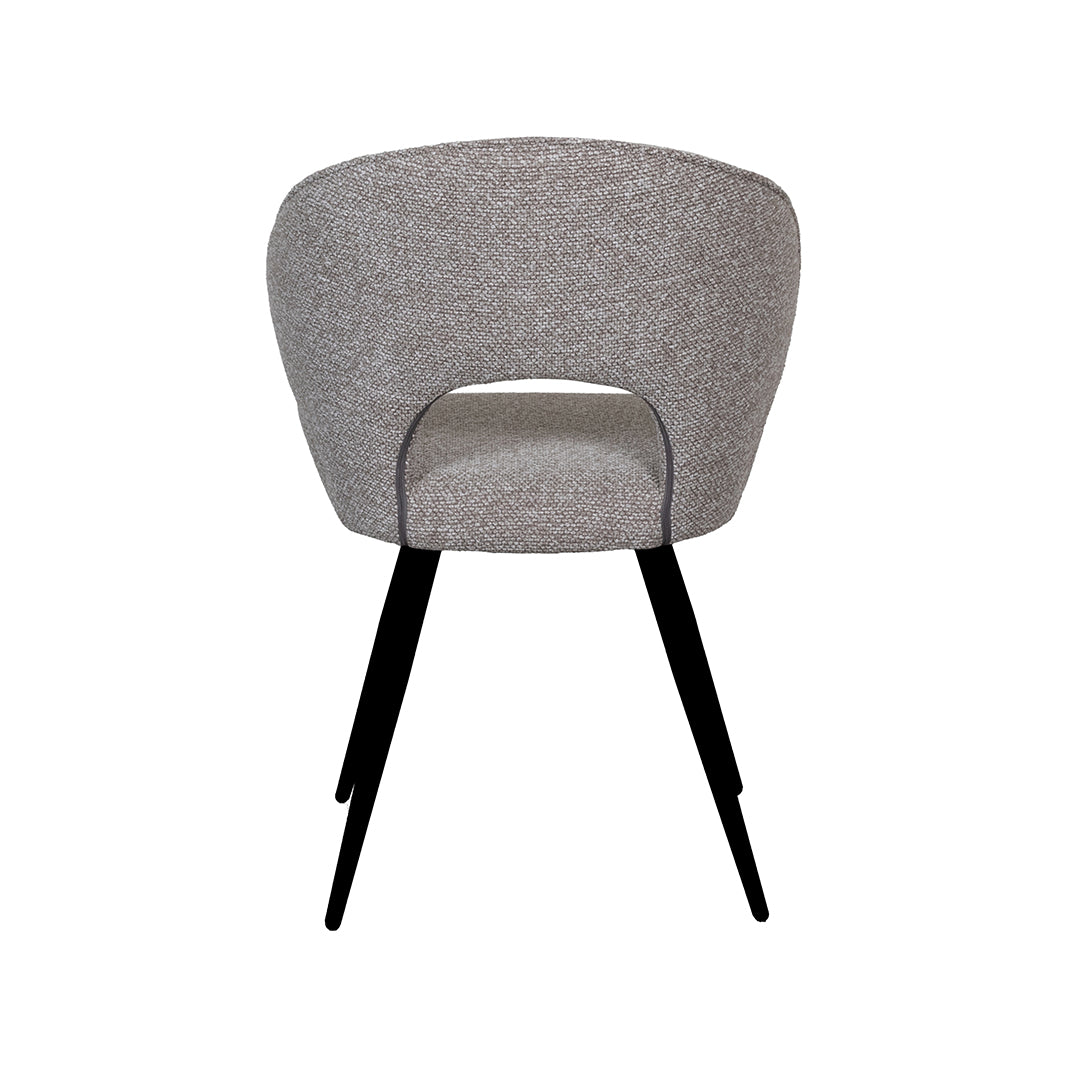 Eetkamerstoel Sakura - Mushroom - Boucle - Zwart Metalen Frame