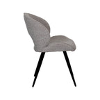 Eetkamerstoel Sakura - Mushroom - Boucle - Zwart Metalen Frame