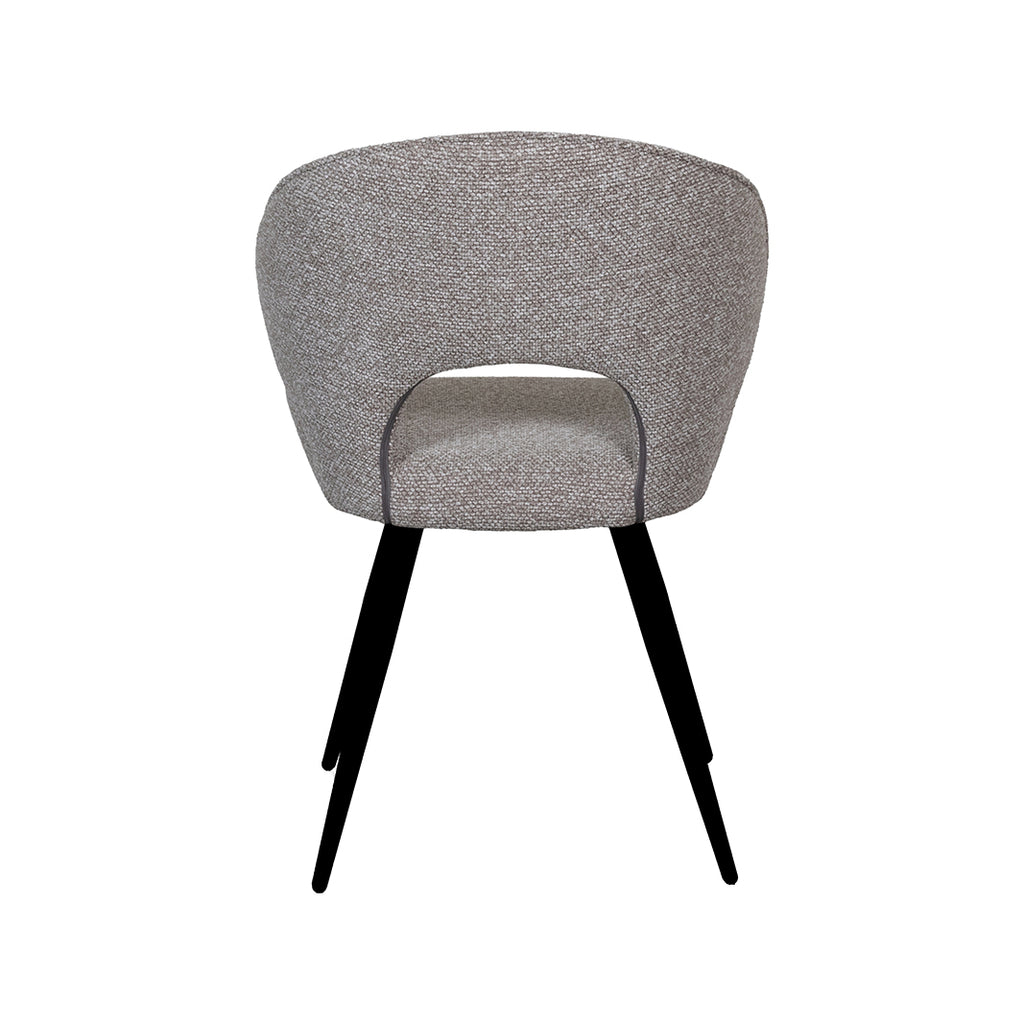 Eetkamerstoel Sakura - Mushroom - Boucle - Zwart Metalen Frame
