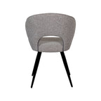 Eetkamerstoel Sakura - Mushroom - Boucle - Zwart Metalen Frame