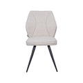 Eetkamerstoel Silvain - Naturel - Boucle - Zwart Metalen Frame