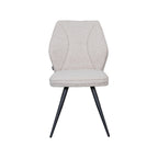 Eetkamerstoel Silvain - Naturel - Boucle - Zwart Metalen Frame