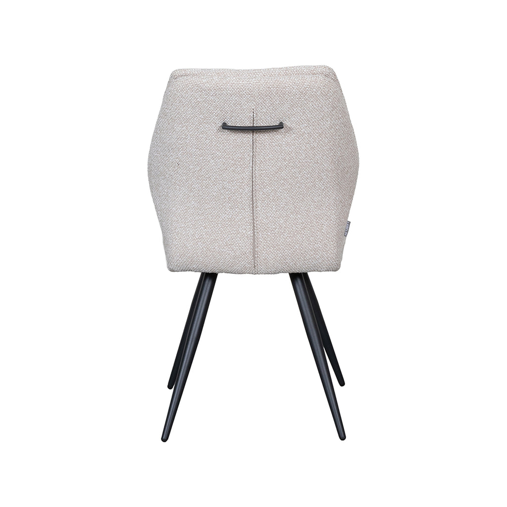 Eetkamerstoel Silvain - Naturel - Boucle - Zwart Metalen Frame