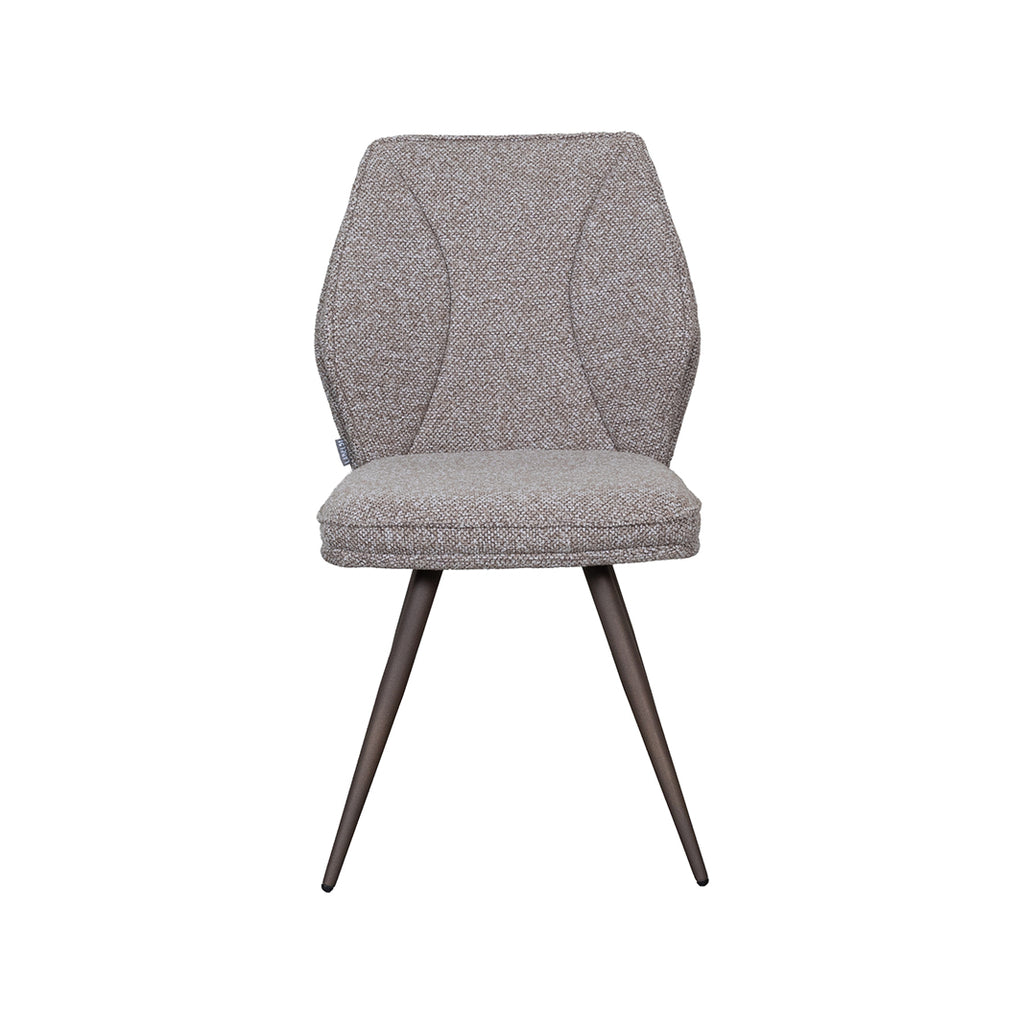 Eetkamerstoel Silvain - Mushroom - Boucle - Brons Metalen Frame