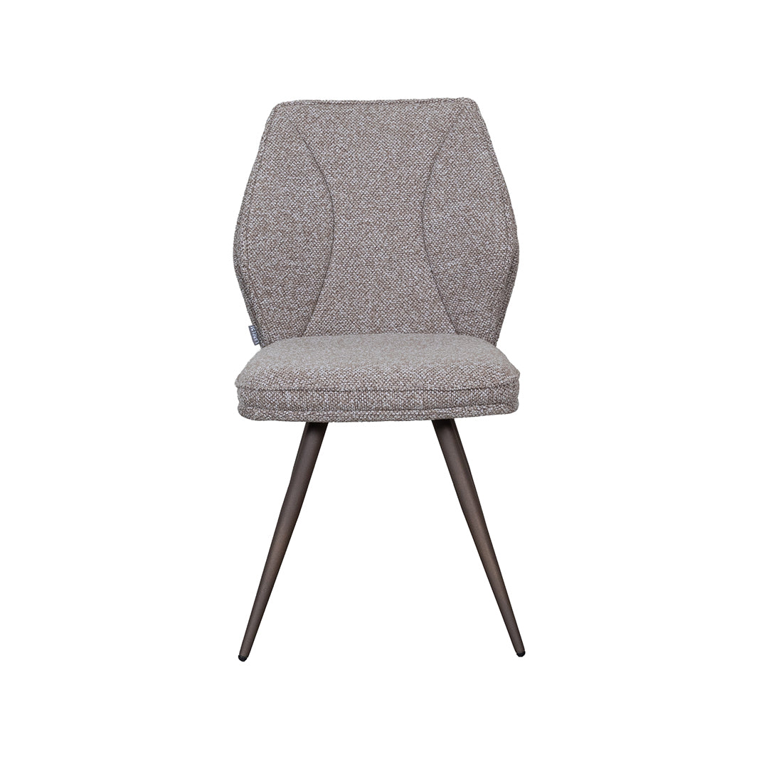 Eetkamerstoel Silvain - Mushroom - Boucle - Brons Metalen Frame