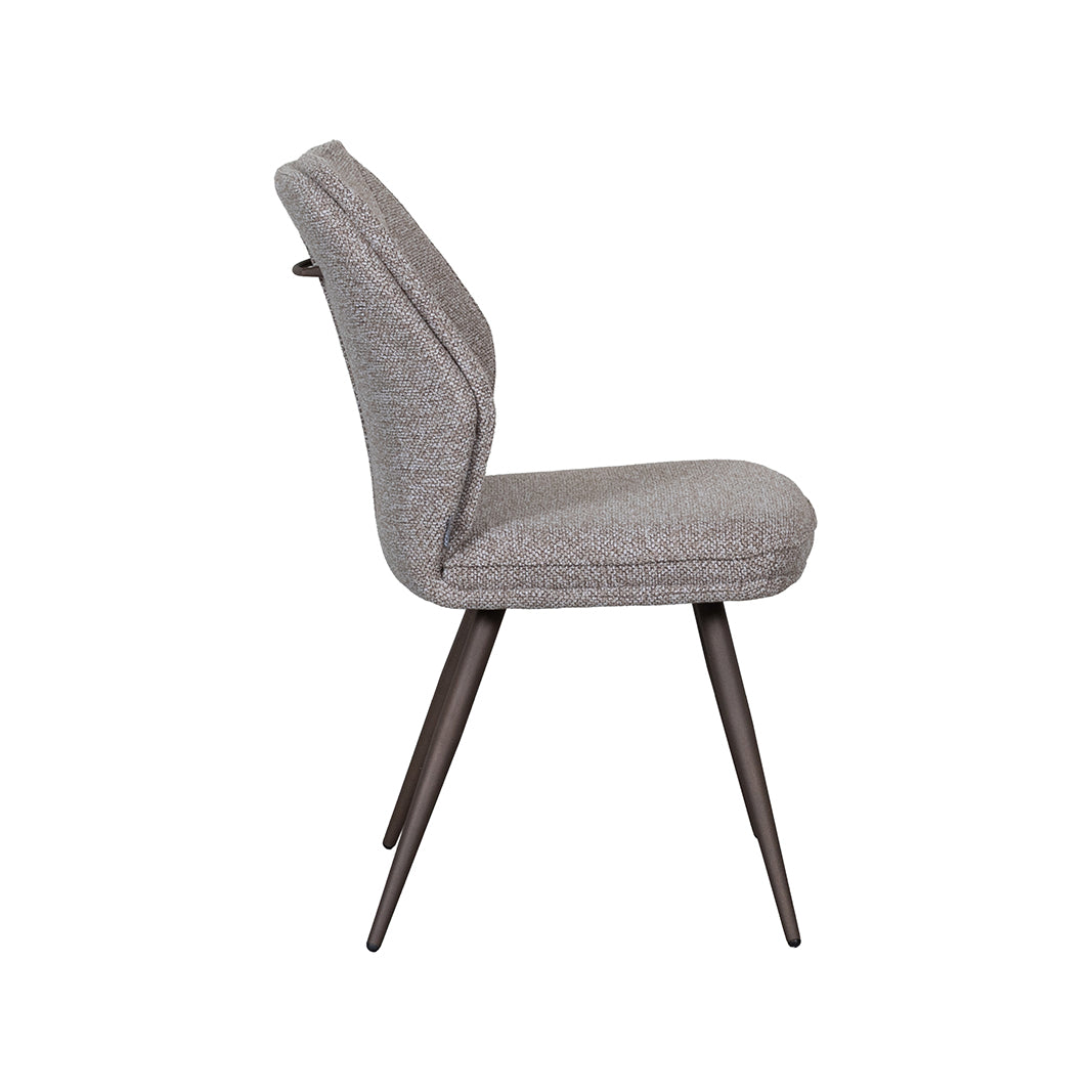 Eetkamerstoel Silvain - Mushroom - Boucle - Brons Metalen Frame
