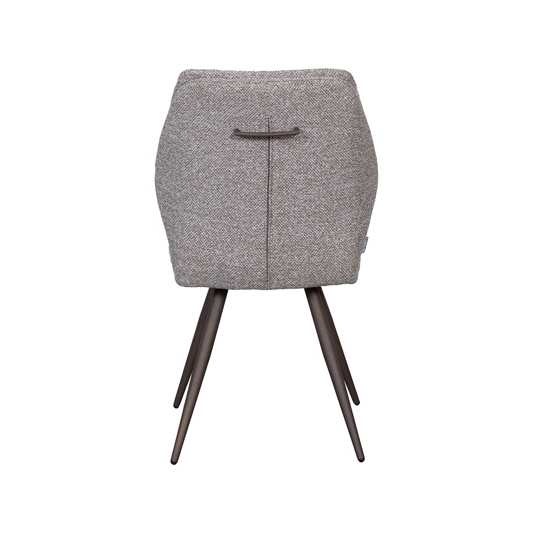Eetkamerstoel Silvain - Mushroom - Boucle - Brons Metalen Frame
