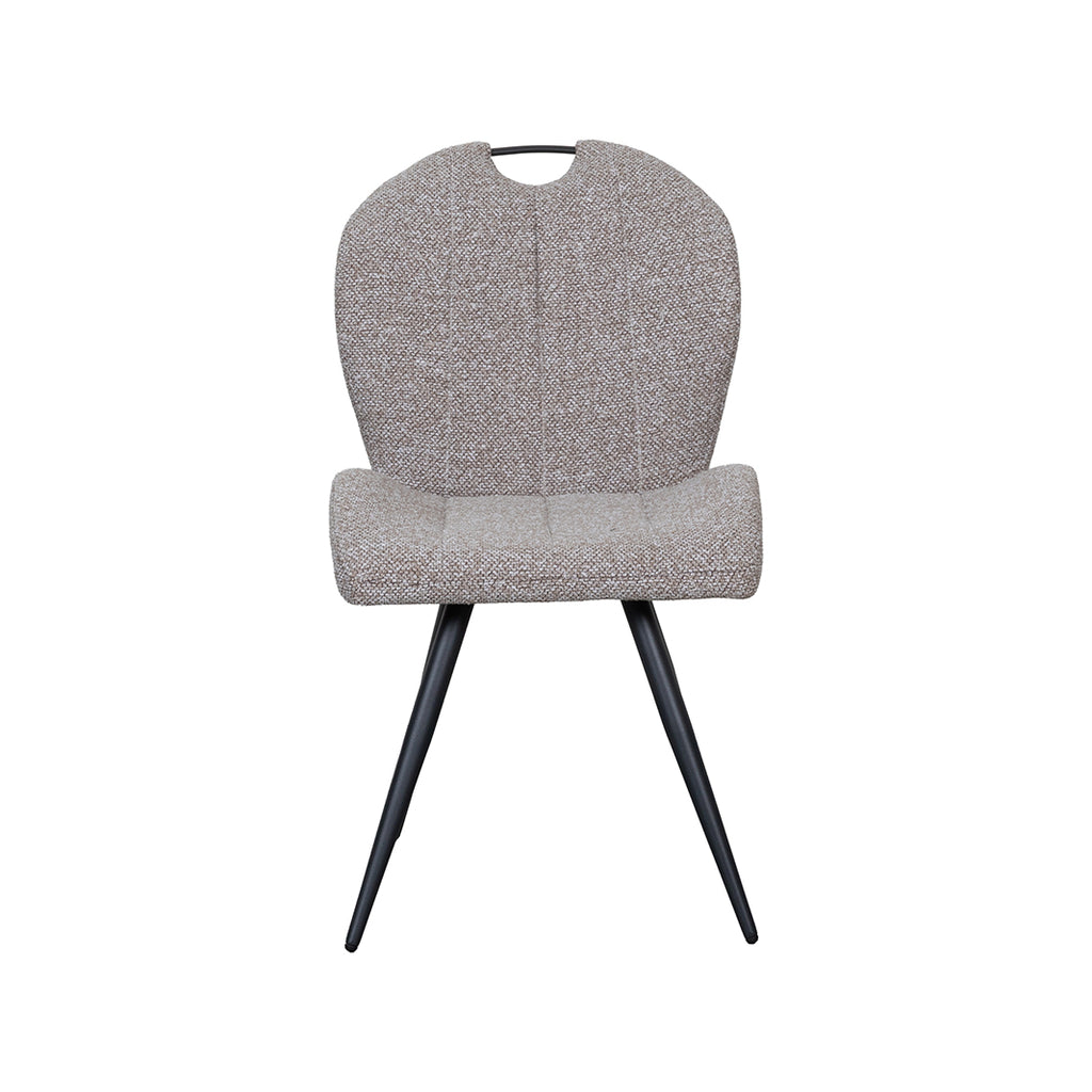 Eetkamerstoel Silly - Mushroom - Boucle - Zwart Metalen Frame