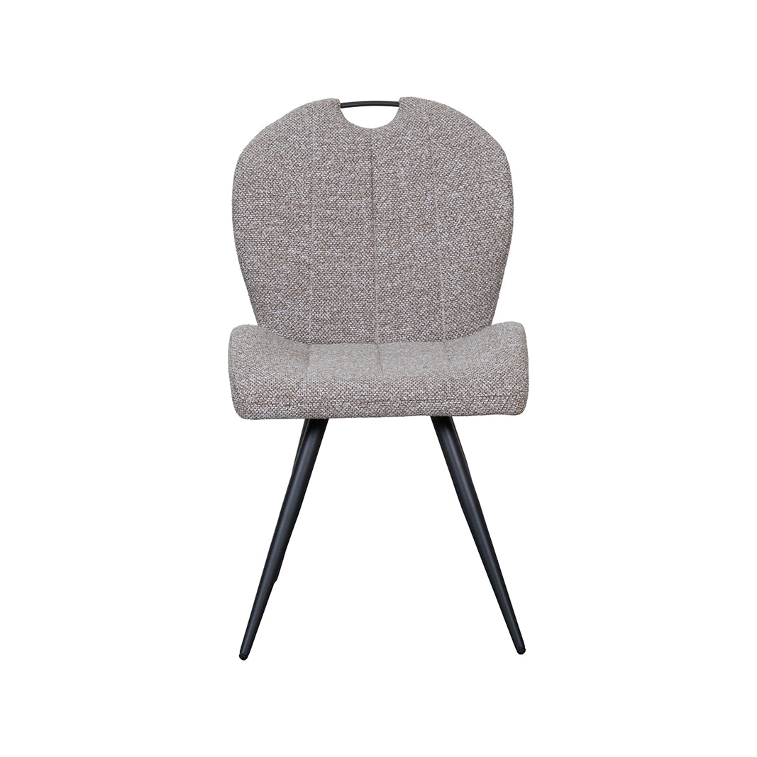 Eetkamerstoel Silly - Mushroom - Boucle - Zwart Metalen Frame