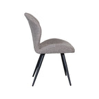 Eetkamerstoel Silly - Mushroom - Boucle - Zwart Metalen Frame