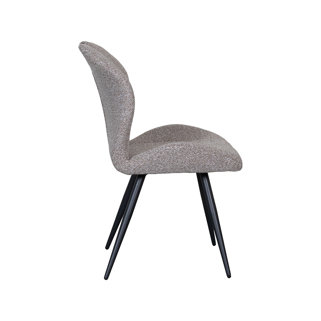Eetkamerstoel Silly - Mushroom - Boucle - Zwart Metalen Frame