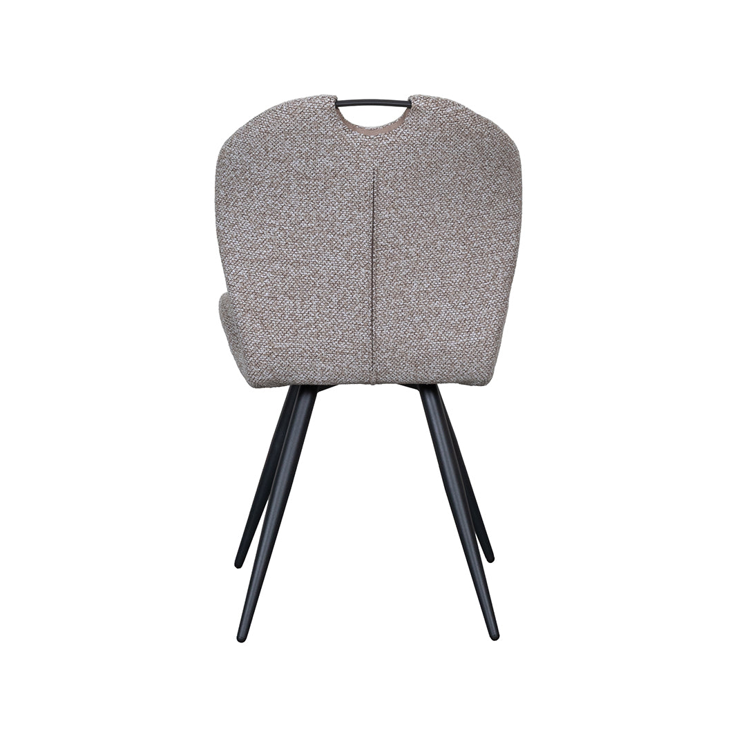 Eetkamerstoel Silly - Mushroom - Boucle - Zwart Metalen Frame