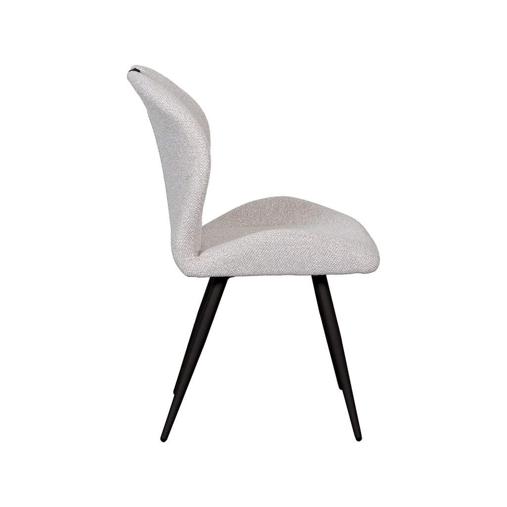 Eetkamerstoel Silly - Naturel - Royal Boucle - Zwart Metalen Frame