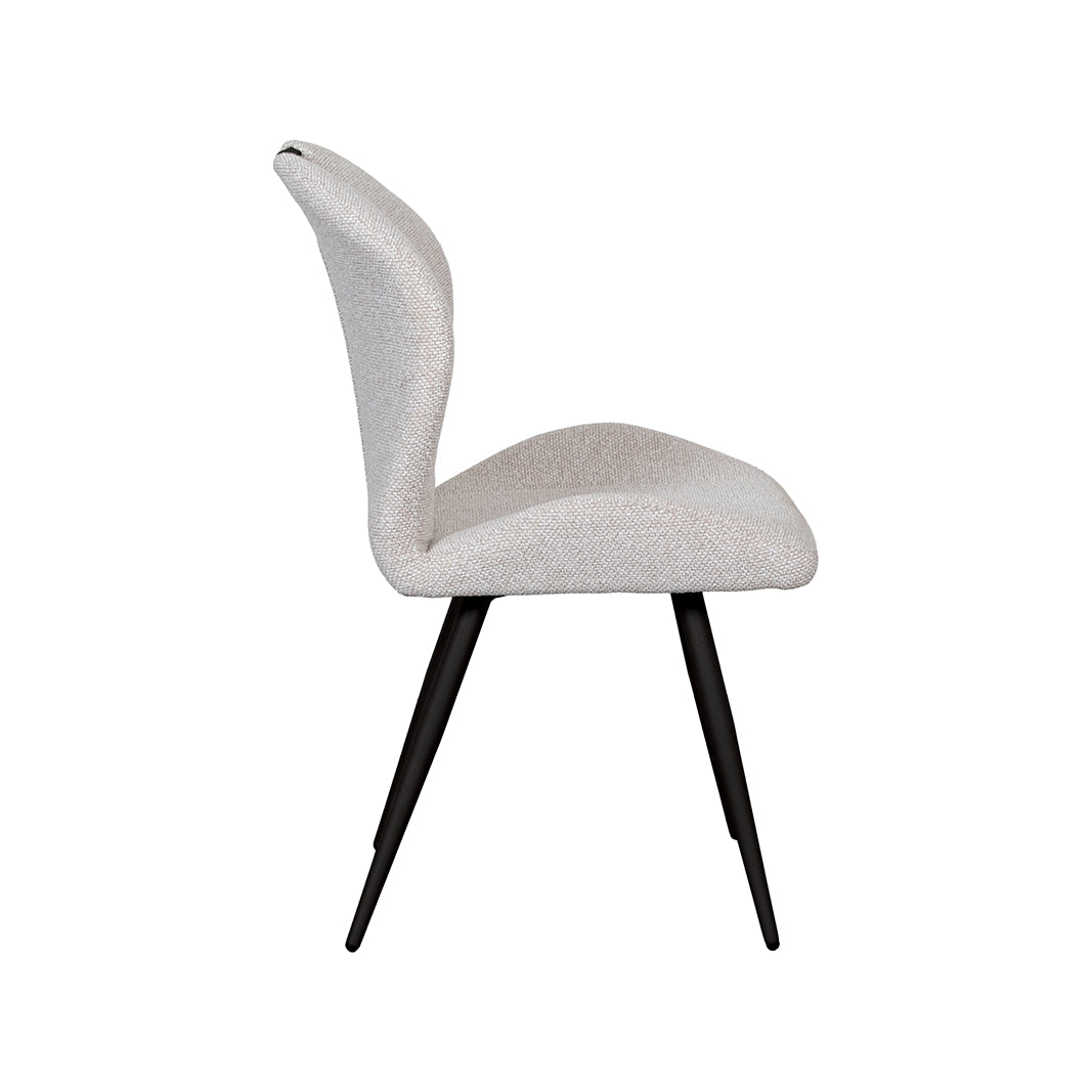 Eetkamerstoel Silly - Naturel - Royal Boucle - Zwart Metalen Frame