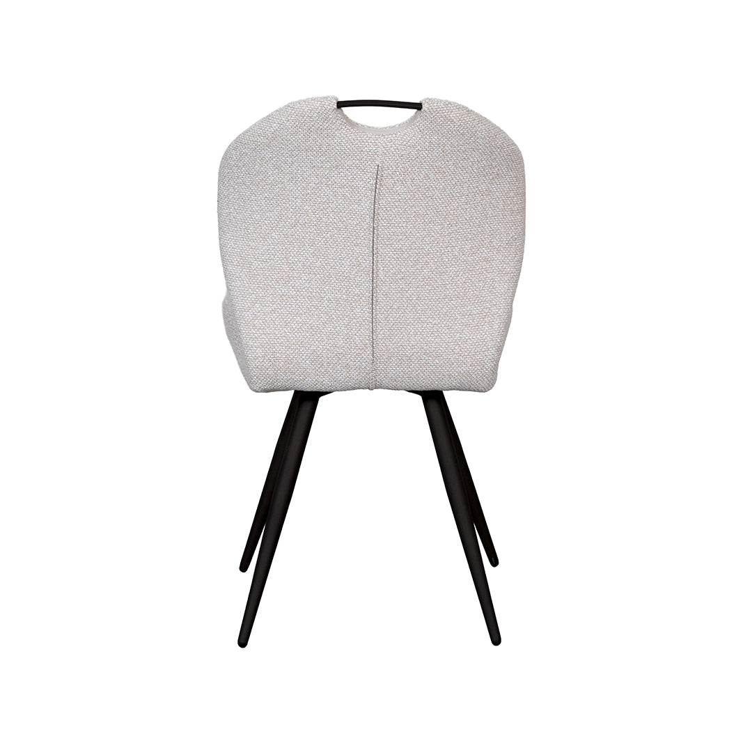 Eetkamerstoel Silly - Naturel - Royal Boucle - Zwart Metalen Frame