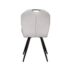 Eetkamerstoel Silly - Naturel - Boucle - Zwart Metalen Frame
