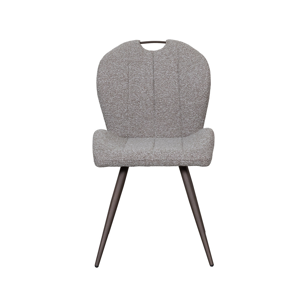 Eetkamerstoel Silly - Mushroom - Boucle - Brons Metalen Frame
