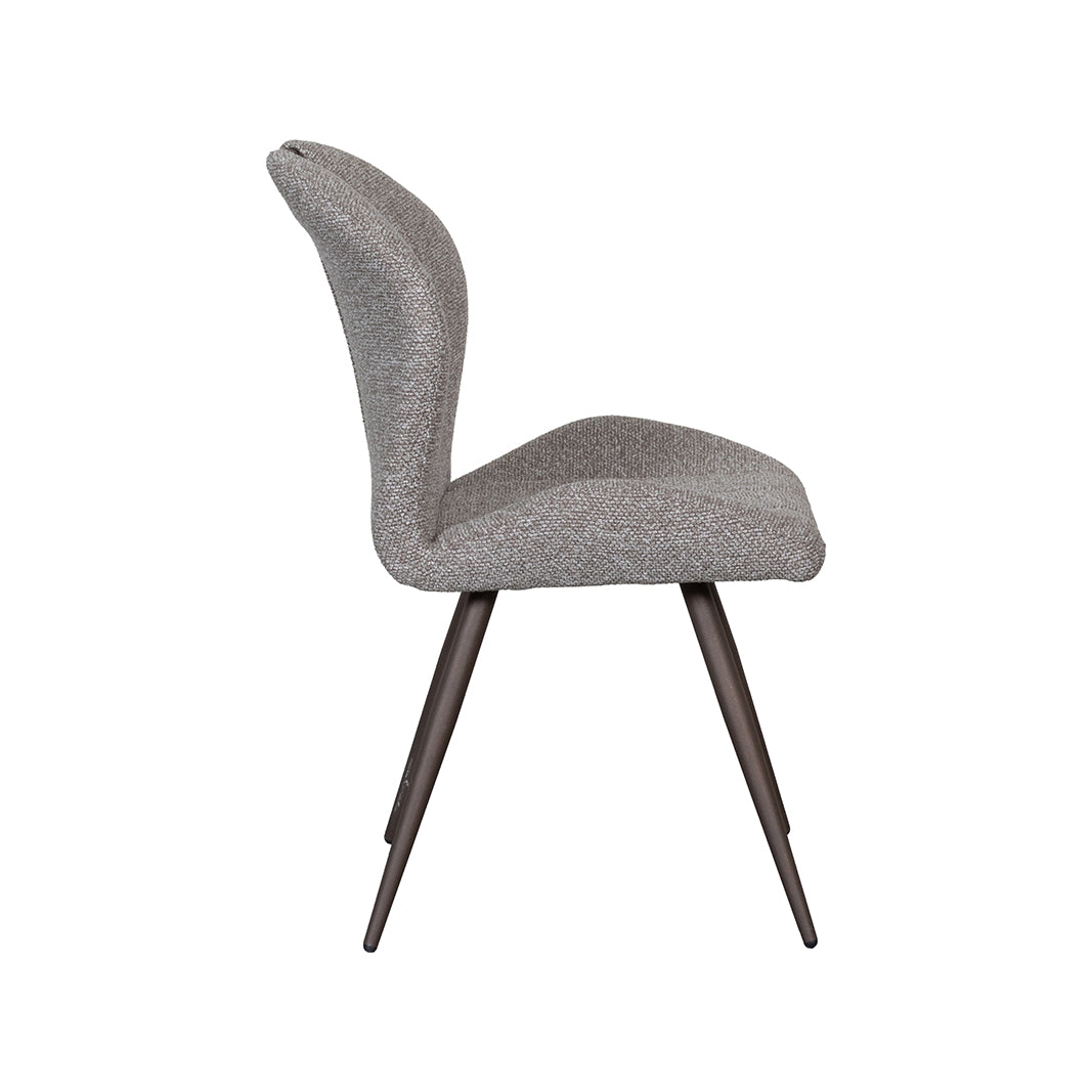 Eetkamerstoel Silly - Mushroom - Boucle - Brons Metalen Frame