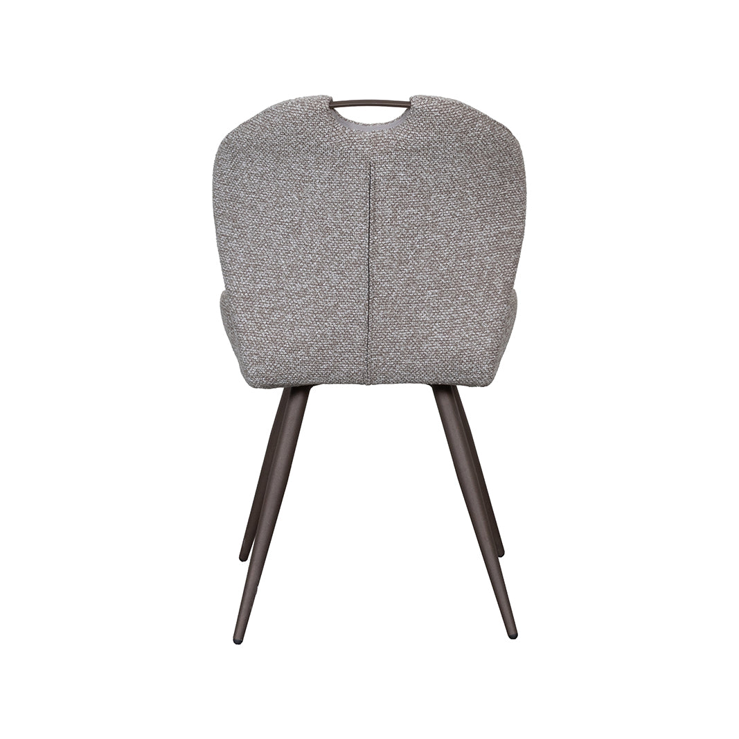 Eetkamerstoel Silly - Mushroom - Boucle - Brons Metalen Frame