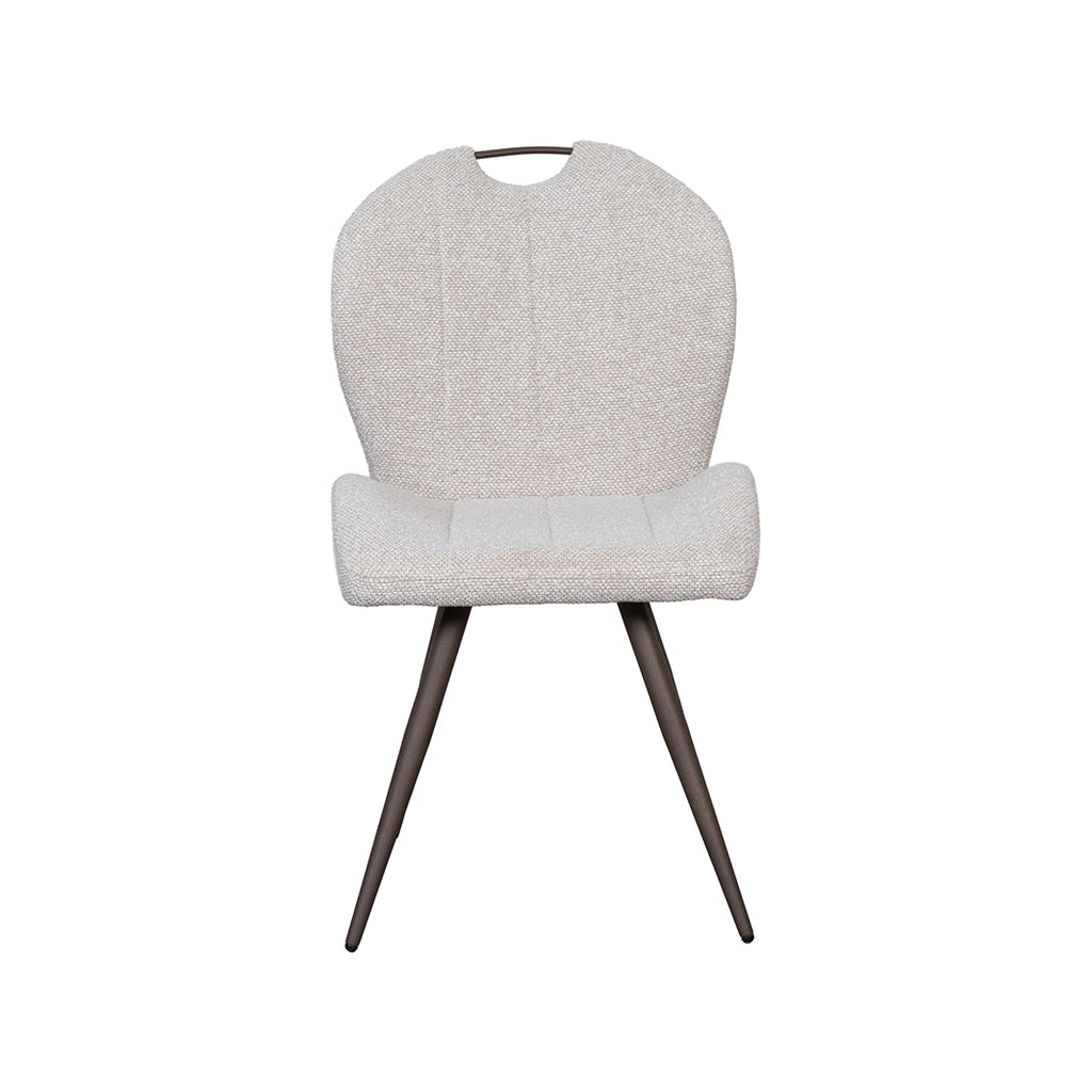 Eetkamerstoel Silly - Naturel - Boucle - Brons Metalen Frame