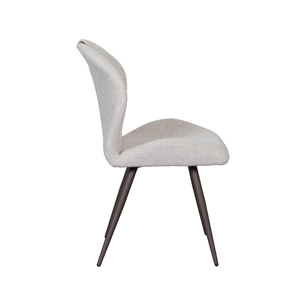 Eetkamerstoel Silly - Naturel - Boucle - Brons Metalen Frame