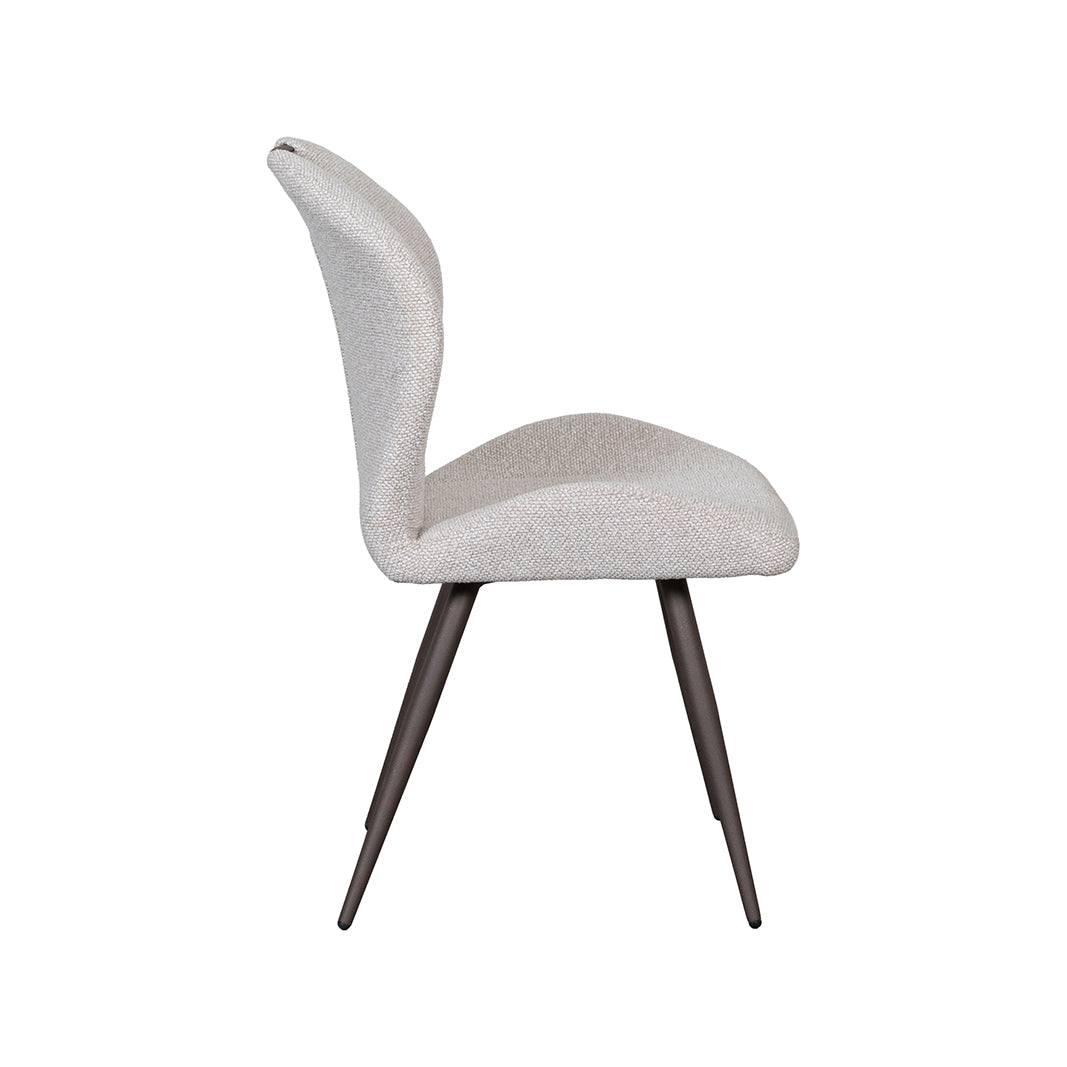 Eetkamerstoel Silly - Naturel - Boucle - Brons Metalen Frame