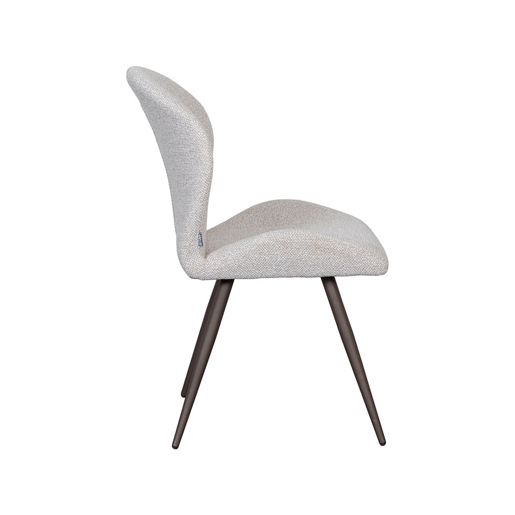 Eetkamerstoel Sil - Naturel - Boucle - Brons Metalen Frame