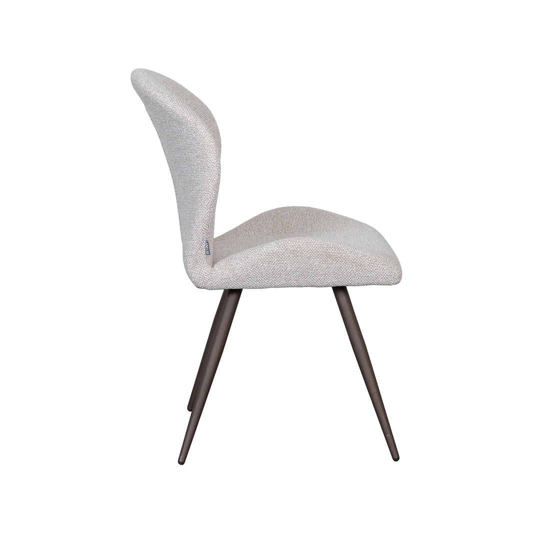 Eetkamerstoel Sil - Naturel - Boucle - Brons Metalen Frame