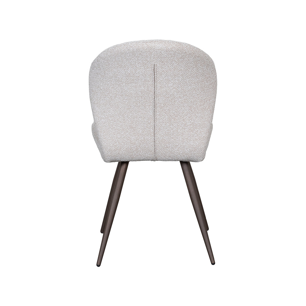 Eetkamerstoel Sil - Naturel - Boucle - Brons Metalen Frame