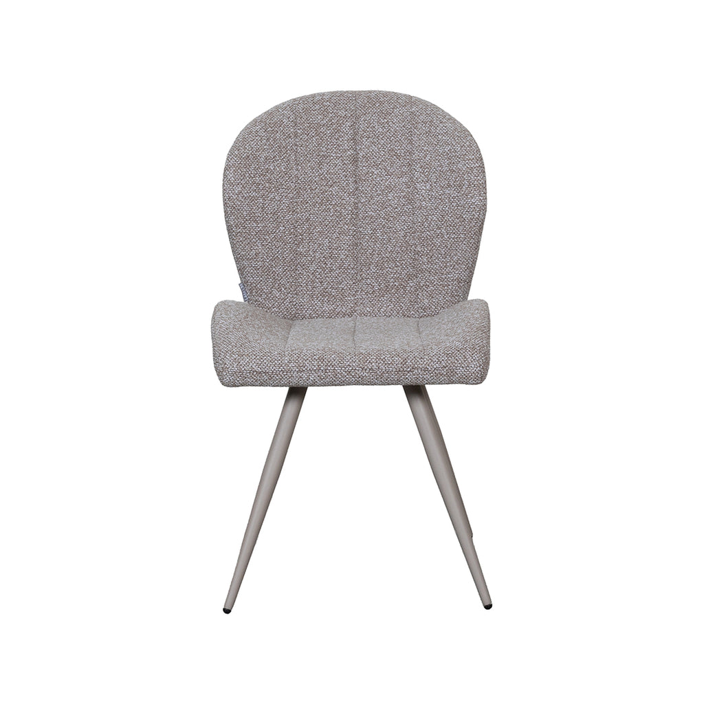 Eetkamerstoel Sil - Mushroom - Boucle - Taupe Metalen Frame