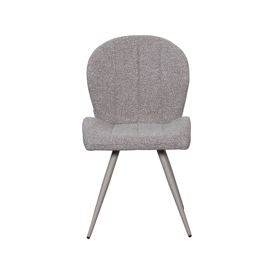 Eetkamerstoel Sil - Mushroom - Boucle - Taupe Metalen Frame