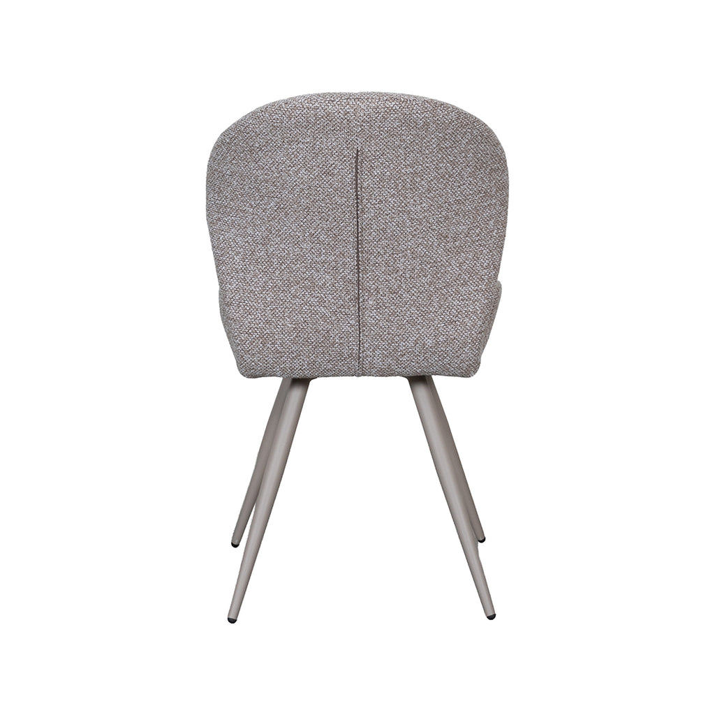 Eetkamerstoel Sil - Mushroom - Boucle - Taupe Metalen Frame
