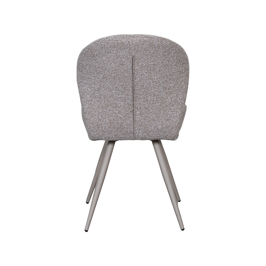 Eetkamerstoel Sil - Mushroom - Boucle - Taupe Metalen Frame
