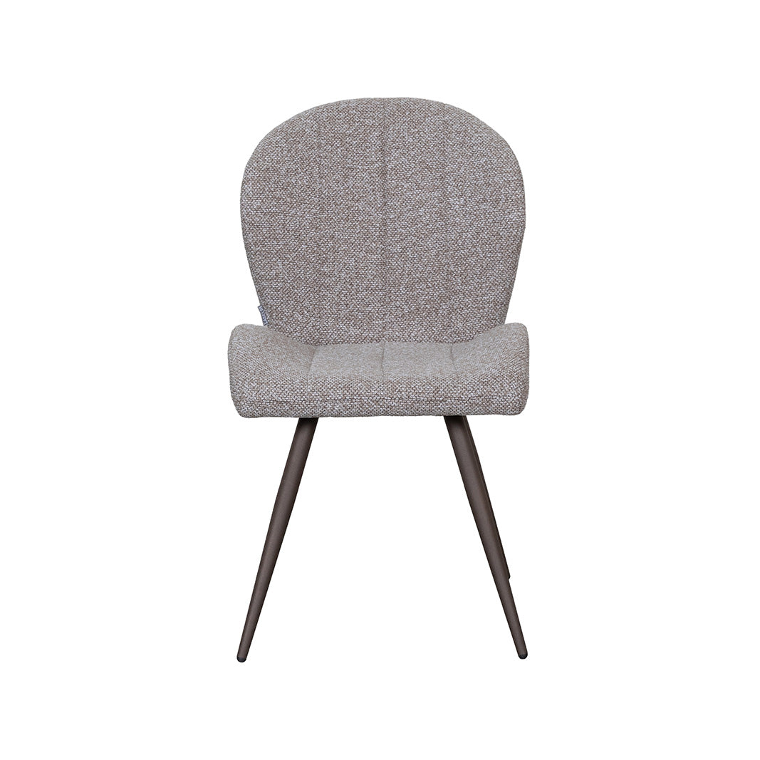 Eetkamerstoel Sil - Mushroom - Boucle - Brons Metalen Frame