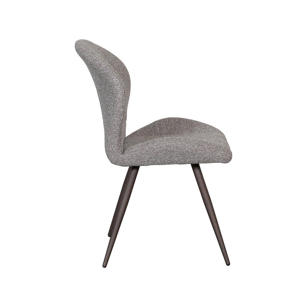 Eetkamerstoel Sil - Mushroom - Boucle - Brons Metalen Frame