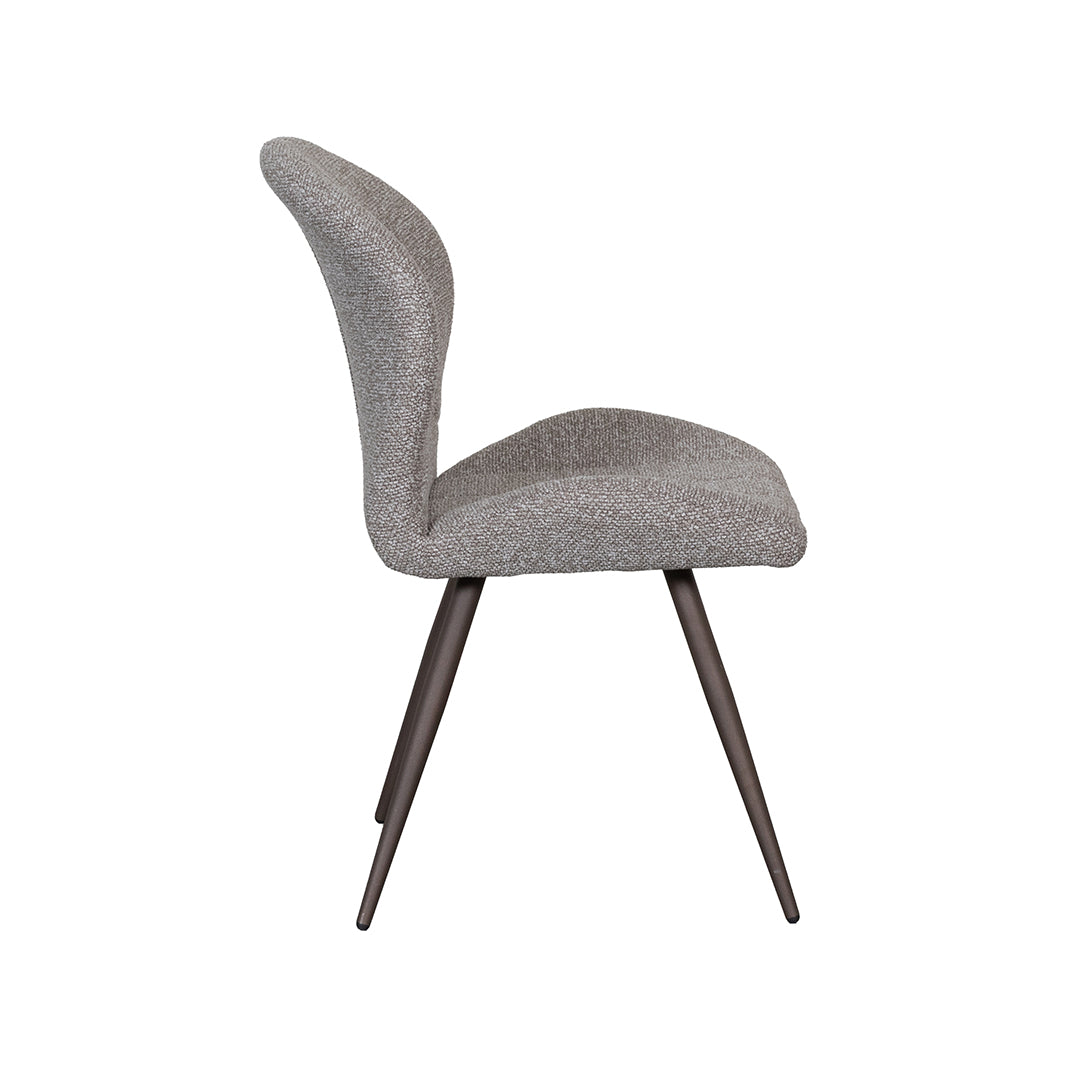 Eetkamerstoel Sil - Mushroom - Boucle - Brons Metalen Frame