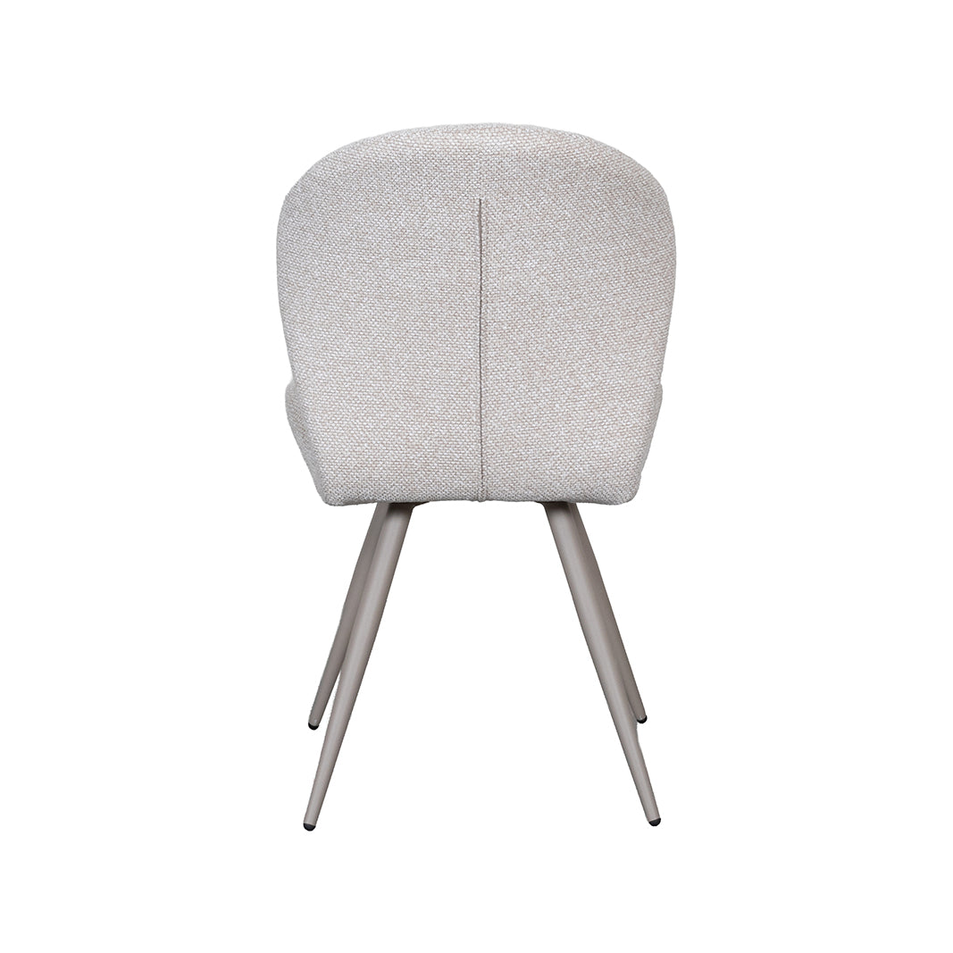 Eetkamerstoel Sil - Naturel - Boucle - Taupe Metalen Frame