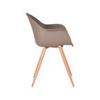 Eetkamerstoel Parma - Coffee - PP - Naturel Houtlook Frame